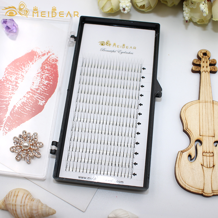 Manufacturer supply handmade flare clusters individual volume eyelash extension thickness 0.05 ,0.10, 0.15mm
